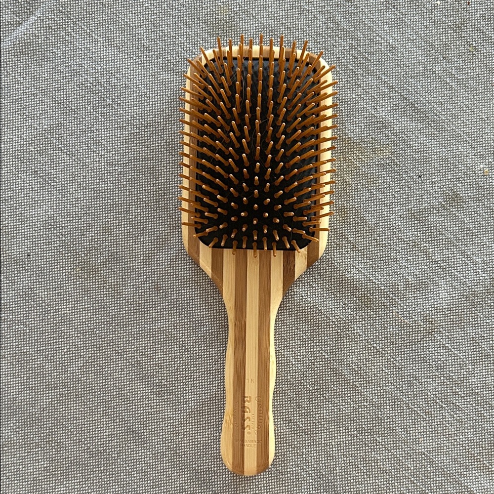 Genuine Bass Wood Bristle Brush. 100% Bamboo Handle. Almost New!